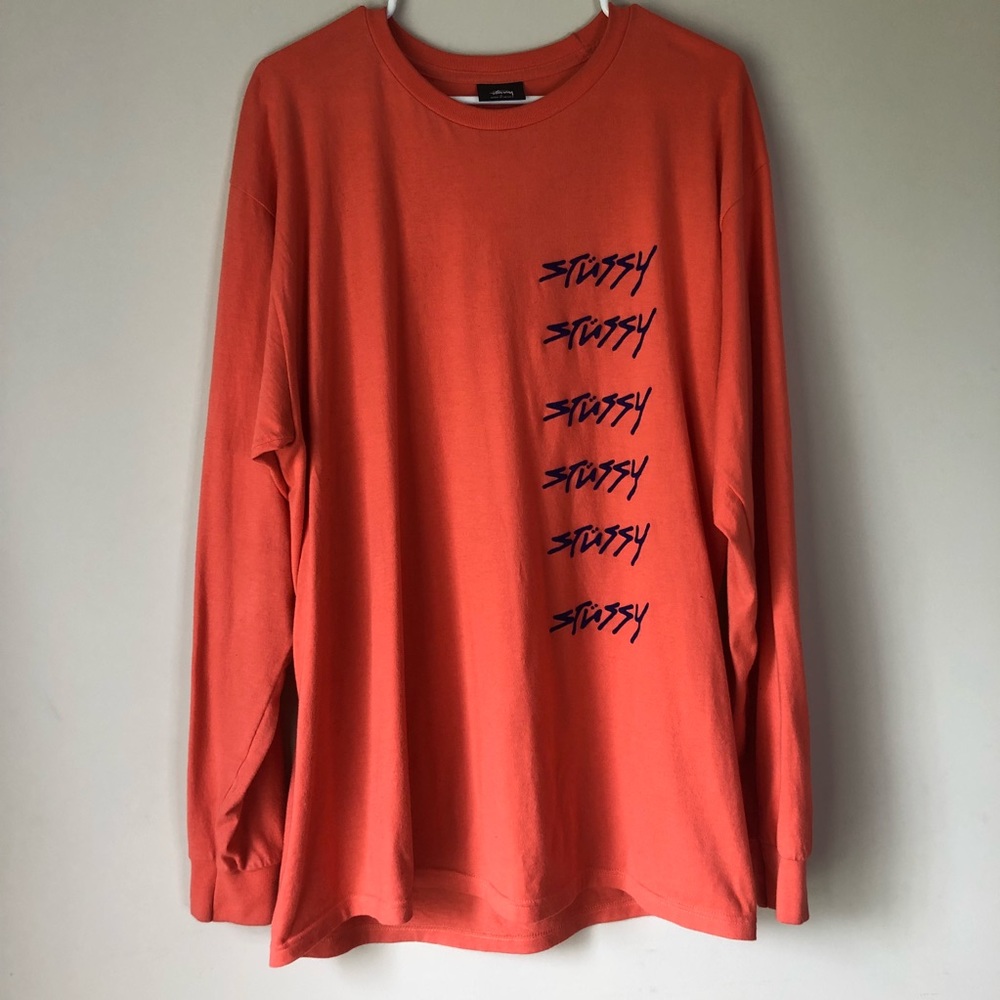 Stussy Longsleeve T-Shirt (Size Large) Orange